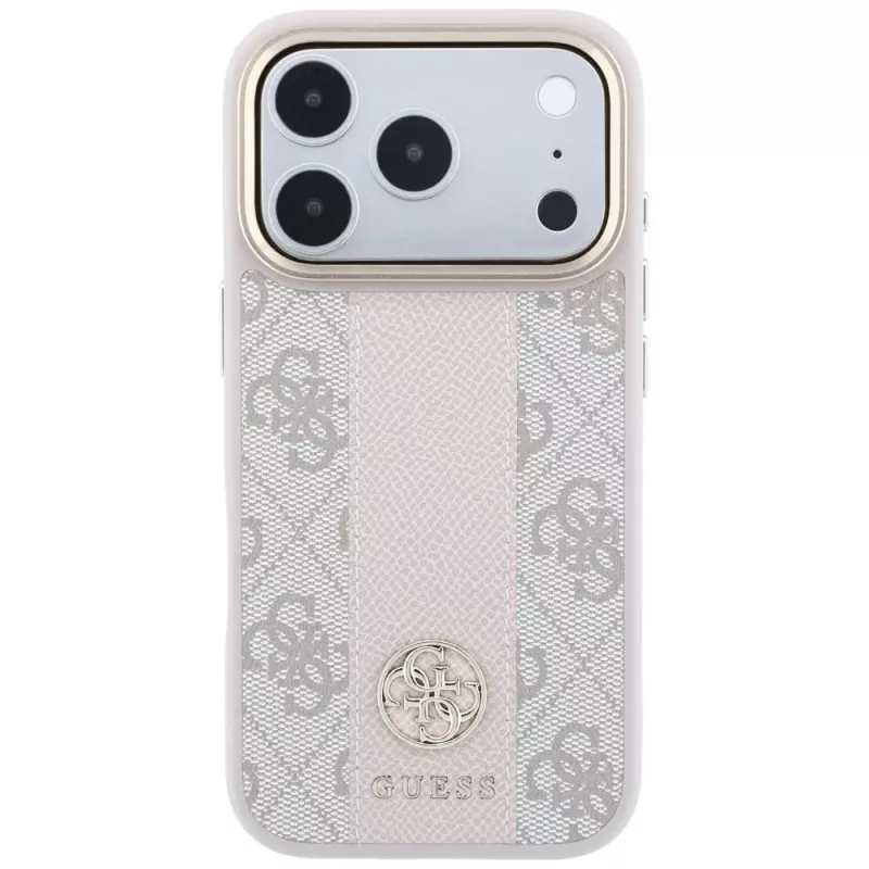 GUESS 4G Stripe Round and Classic Logos MagSafe puzdro pre iPhone 18 Pro Max / 17 Pro Max - ružová