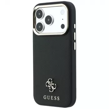 Guess Saffiano Small 4G & Classic Logo MagSafe puzdro pre Apple iPhone 17 Pro Max / 18 Pro Max - čierna