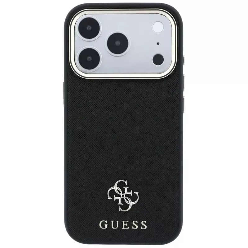 Guess Saffiano Small 4G & Classic Logo MagSafe puzdro pre Apple iPhone 17 Pro Max / 18 Pro Max - čierna