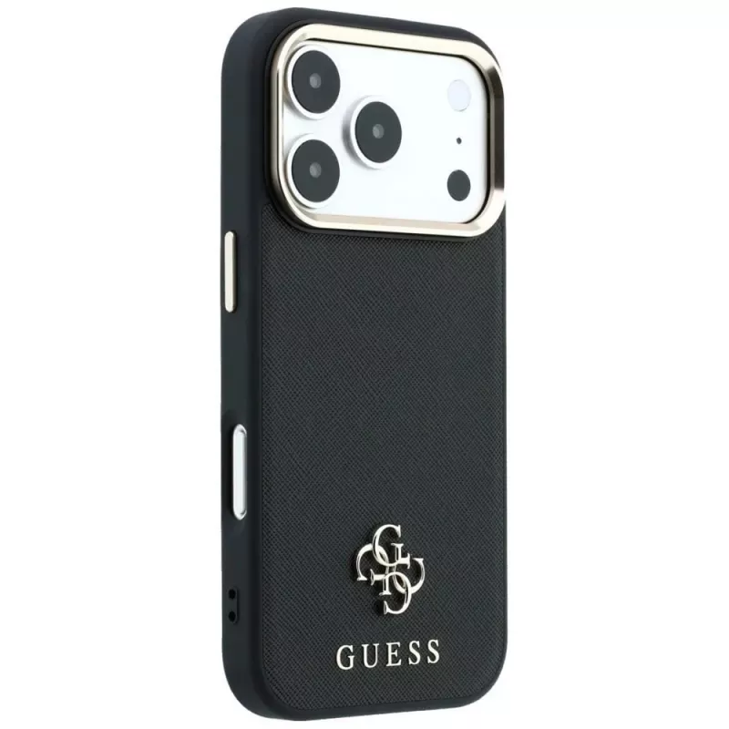 Guess Saffiano Small 4G & Classic Logo MagSafe puzdro pre Apple iPhone 17 Pro Max / 18 Pro Max - čierna
