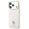 GUESS Saffiano Small 4G & Classic Logo MagSafe puzdro pre iPhone 17 Pro Max / 18 Pro Max - béžová