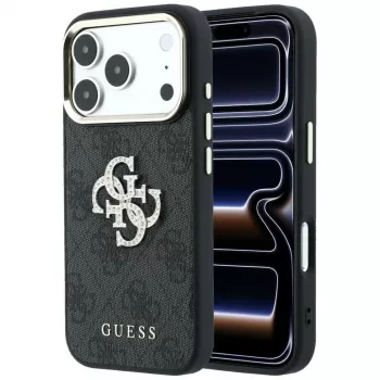 Guess 4G & Big Strass Logo puzdro pre iPhone 17 Pro Max / 18 Pro Max - čierna