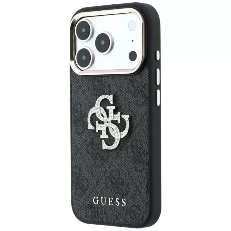 Guess 4G & Big Strass Logo puzdro pre iPhone 17 Pro Max / 18 Pro Max - čierna
