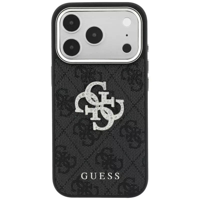 Guess 4G & Big Strass Logo puzdro pre iPhone 17 Pro Max / 18 Pro Max - čierna