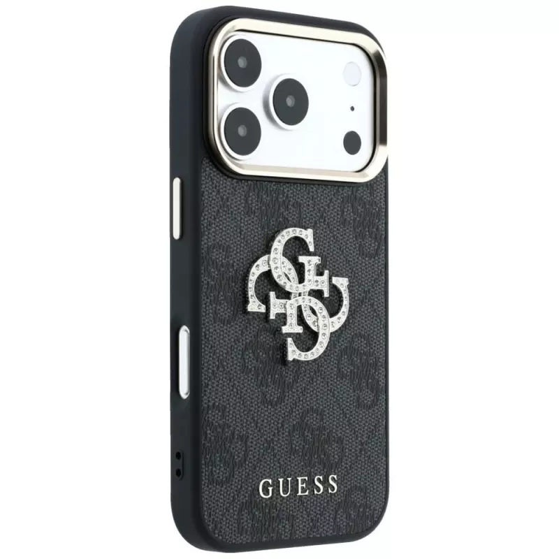 Guess 4G & Big Strass Logo puzdro pre iPhone 17 Pro Max / 18 Pro Max - čierna
