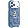 GUESS 4G & Big Strass Logo pevné puzdro pre iPhone 18 Pro / 17 Pro - modrá