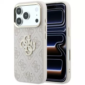 Guess 4G Big Strass Logo puzdro pre iPhone 17 Pro / 18 Pro - ružová