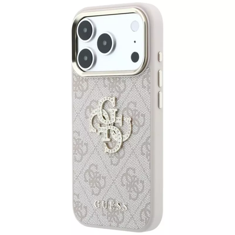 Guess 4G Big Strass Logo puzdro pre iPhone 17 Pro / 18 Pro - ružová