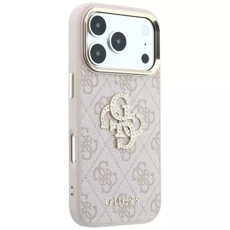 Guess 4G Big Strass Logo puzdro pre iPhone 17 Pro / 18 Pro - ružová
