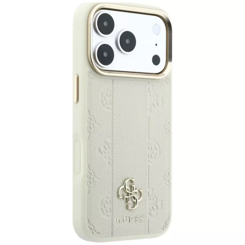 Guess Stripe Peony 4G Logo MagSafe puzdro pre Apple iPhone 18 Pro / 17 Pro – béžová