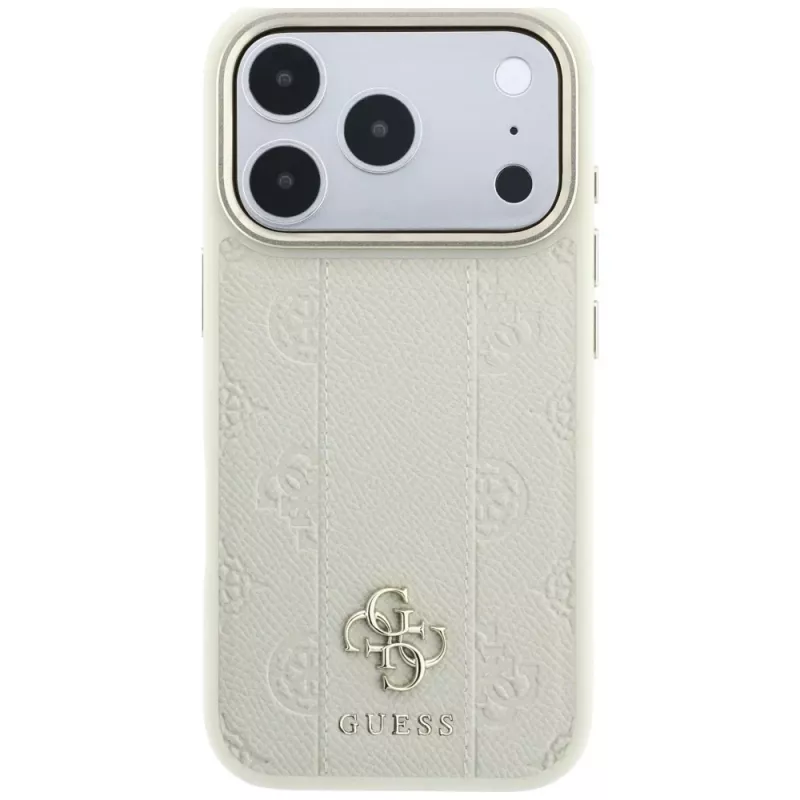 Guess Stripe Peony 4G Logo MagSafe puzdro pre iPhone 18 Pro Max / 17 Pro Max - béžová
