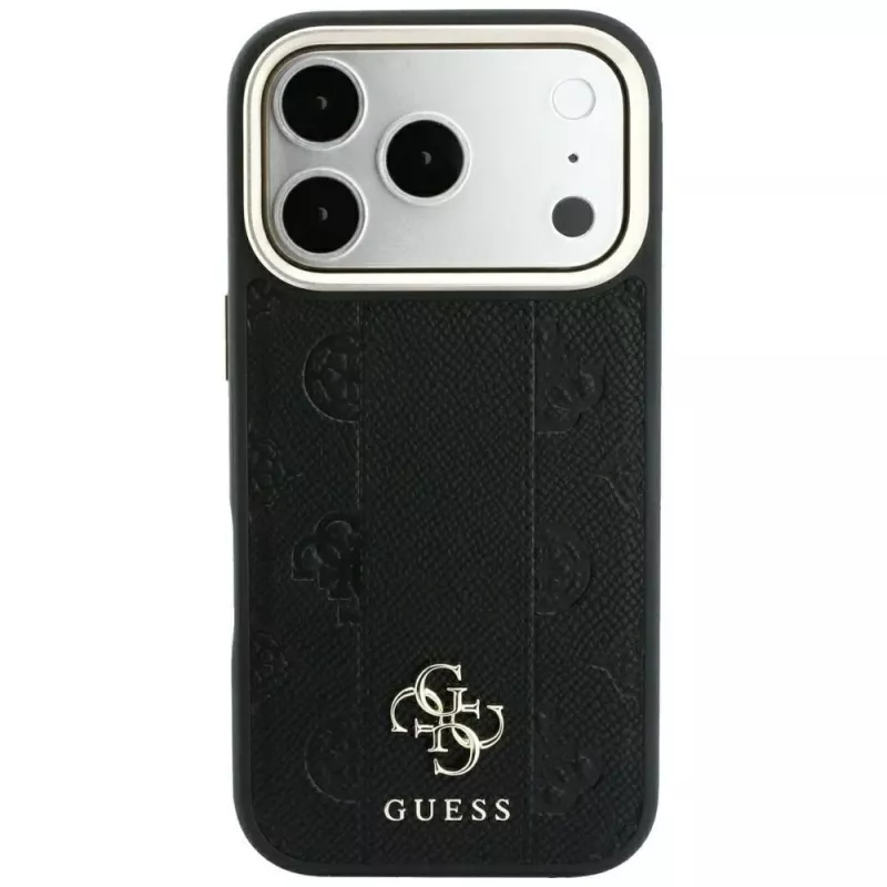 Guess Stripe Peony 4G Logo MagSafe puzdro pre iPhone 18 Pro Max / 17 Pro Max - čierna