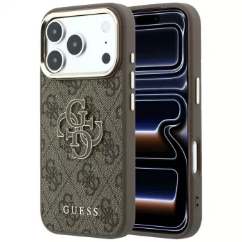 Guess 4G & Big Resin Logo puzdro pre iPhone 17 Pro Max / 18 Pro Max - hnedá