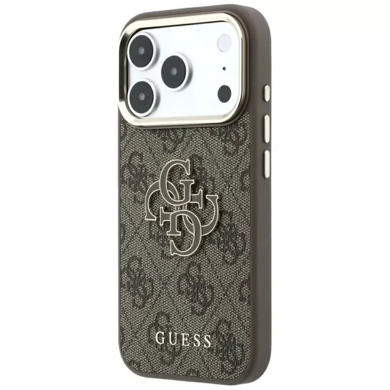 Guess 4G & Big Resin Logo puzdro pre iPhone 17 Pro Max / 18 Pro Max - hnedá