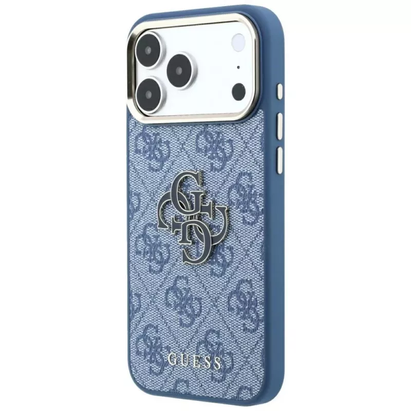 Guess 4G & Big Resin Logo puzdro pre iPhone 17 Pro / 18 Pro - svetlomodrá