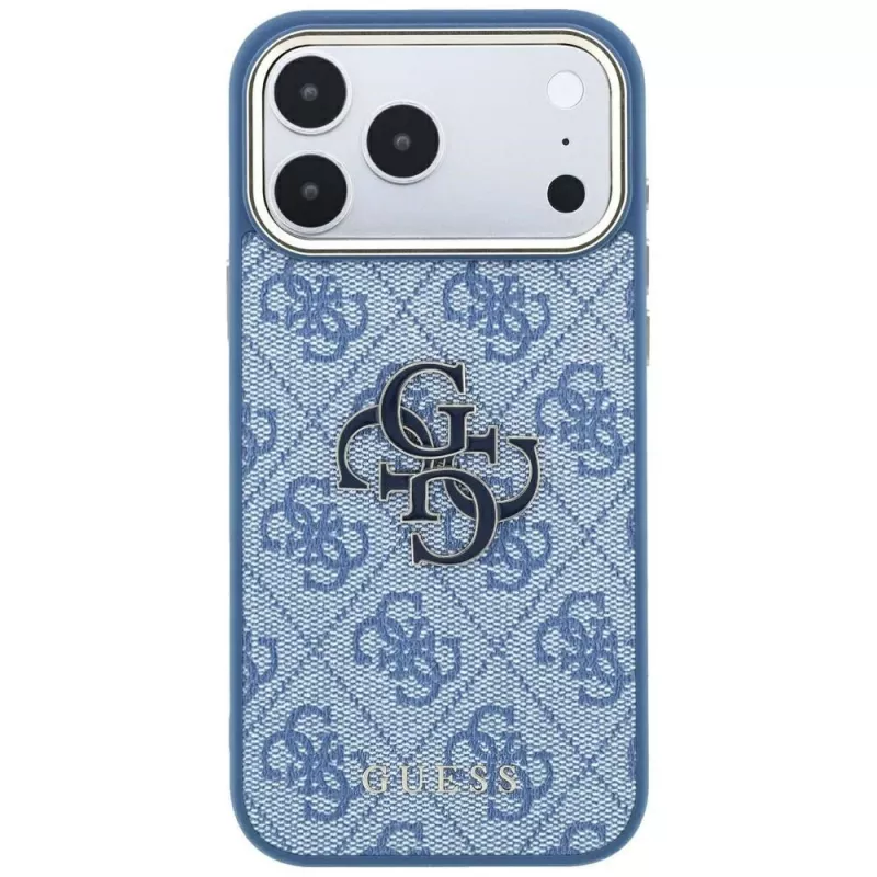 Guess 4G & Big Resin Logo puzdro pre iPhone 17 Pro / 18 Pro - svetlomodrá