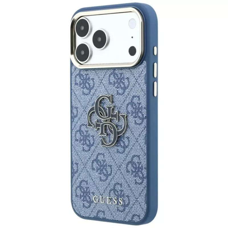 GUESS 4G & Big Resin Logo puzdro pre iPhone 17 Pro Max / 18 Pro Max - svetlomodrá