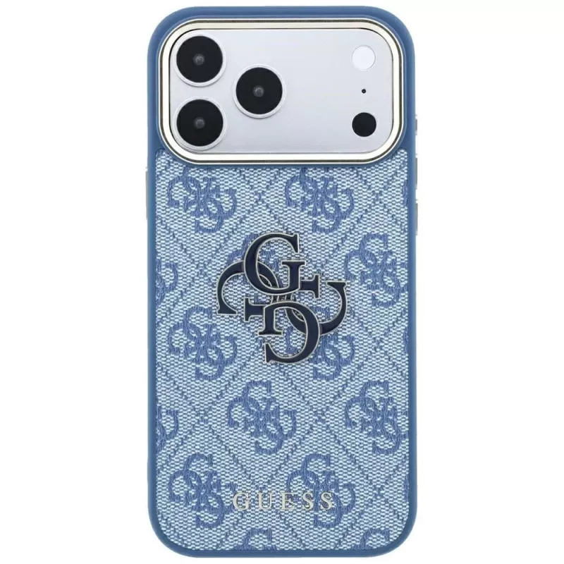 GUESS 4G & Big Resin Logo puzdro pre iPhone 17 Pro Max / 18 Pro Max - svetlomodrá