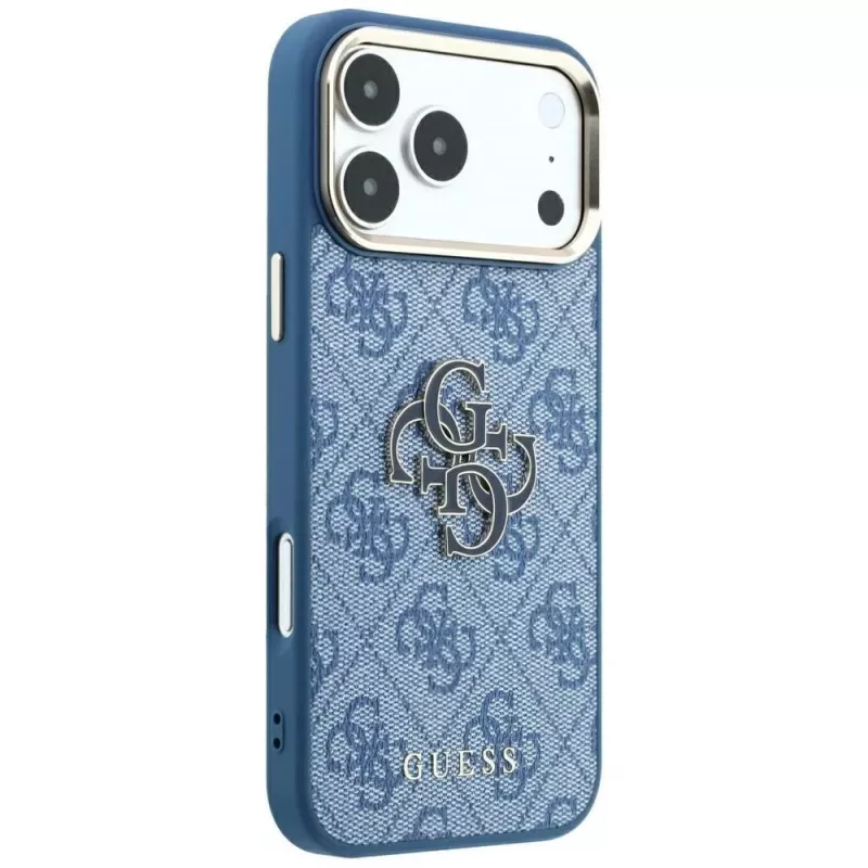 GUESS 4G & Big Resin Logo puzdro pre iPhone 17 Pro Max / 18 Pro Max - svetlomodrá