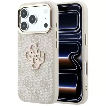 Guess 4G & Big Resin Logo puzdro pre iPhone 17 Pro Max / 18 Pro Max - ružová