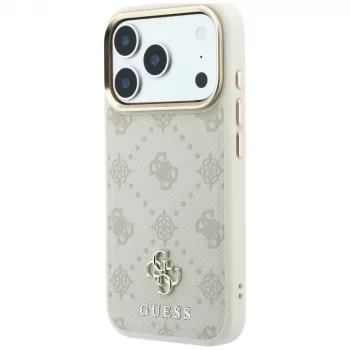 Guess Peony 4G Small Logo MagSafe puzdro pre iPhone 18 Pro / 17 Pro - béžová
