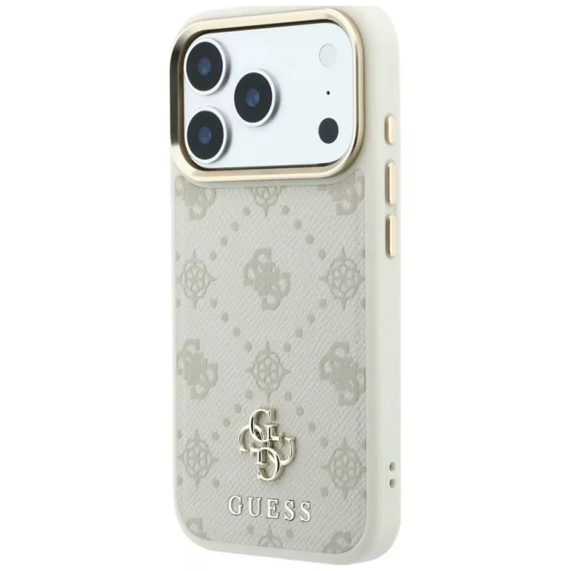 Guess Peony 4G Small Logo MagSafe puzdro pre iPhone 18 Pro / 17 Pro - béžová