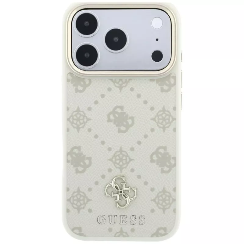 Guess Peony 4G Small Logo MagSafe puzdro pre iPhone 18 Pro / 17 Pro - béžová
