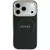 Guess Saffiano Peony & Ring MagSafe puzdro pre iPhone 18 Pro Max / 17 Pro Max - čierna