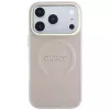 GUESS Saffiano Peony & Ring MagSafe puzdro pre iPhone 18 Pro Max / 17 Pro Max - ružová
