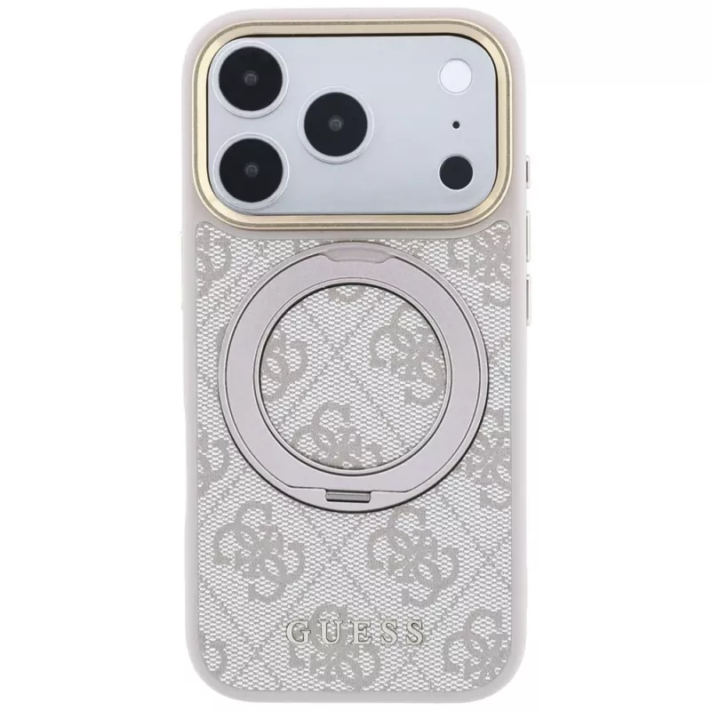 Guess Ring Stand 360 4G Classic Logo MagSafe puzdro pre iPhone 18 Pro Max / 17 Pro Max - ružová