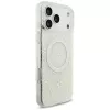 GUESS IML Flowers Allover Electroplated puzdro s perlovým náramkom MagSafe pre iPhone 18 Pro Max / 17 Pro Max biela