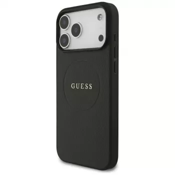 Guess Grained Gold Ring MagSafe puzdro pre Apple iPhone 18 Pro Max / 17 Pro Max, čierna