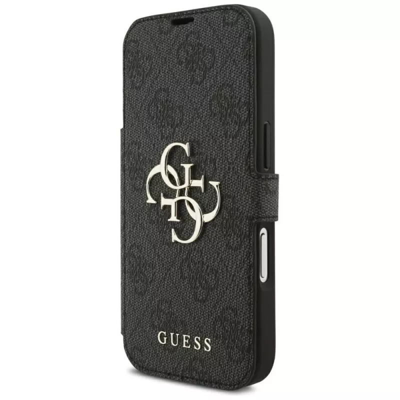 Guess Book 4G Metal Logo puzdro pre iPhone 18 Pro / 17 Pro - čierna