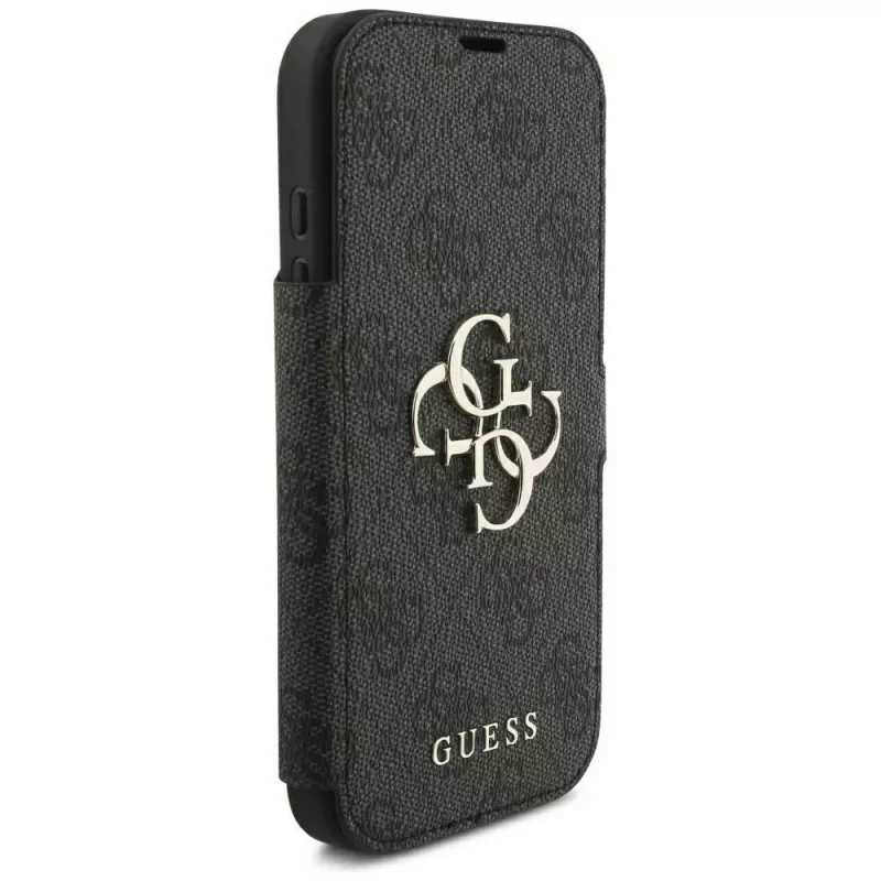 Guess Book 4G Metal Logo puzdro pre iPhone 18 Pro / 17 Pro - čierna