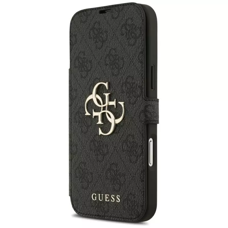Guess Book 4G Metal Logo puzdro pre iPhone 18 Pro Max / 17 Pro Max, čierna