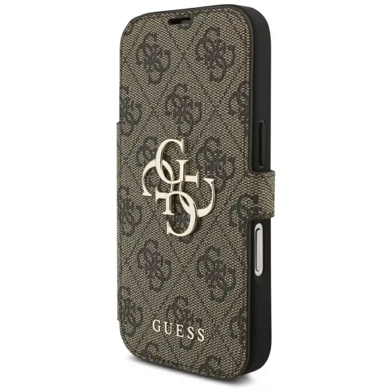 Guess Book 4G Metal Logo puzdro pre Apple iPhone 18 Pro / 17 Pro – hnedá