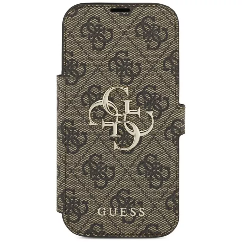 Guess Book 4G Metal Logo puzdro pre Apple iPhone 18 Pro / 17 Pro – hnedá