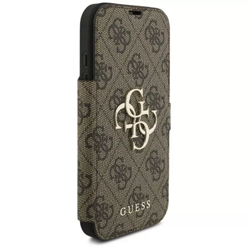 Guess Book 4G Metal Logo puzdro pre Apple iPhone 18 Pro / 17 Pro – hnedá