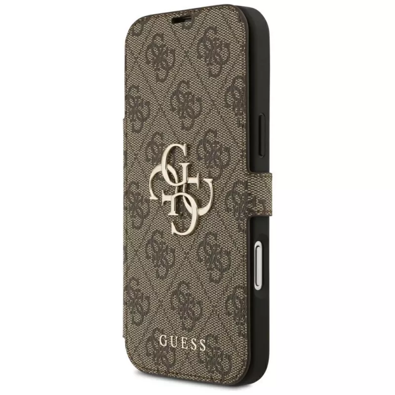 Guess Book 4G Metal Logo folio puzdro pre iPhone 18 Pro Max / 17 Pro Max - hnedá