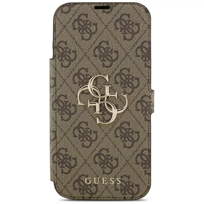 Guess Book 4G Metal Logo folio puzdro pre iPhone 18 Pro Max / 17 Pro Max - hnedá