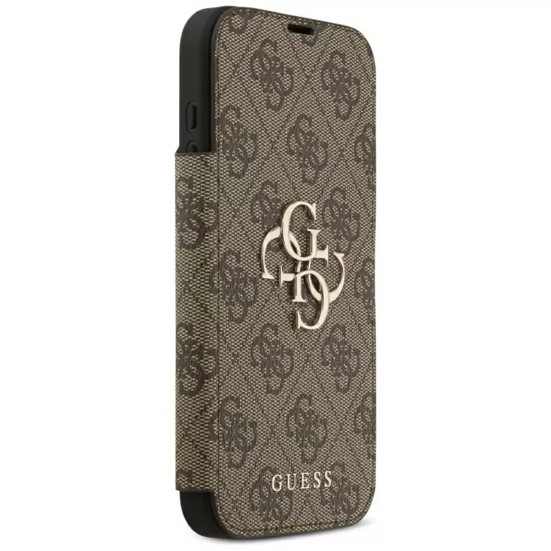 Guess Book 4G Metal Logo folio puzdro pre iPhone 18 Pro Max / 17 Pro Max - hnedá