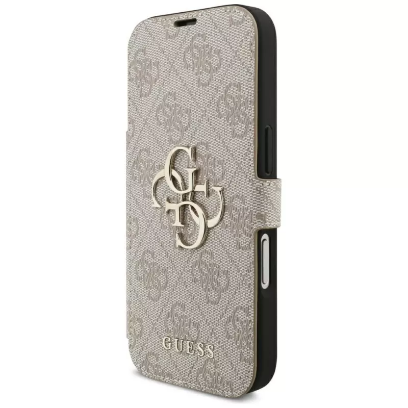 Guess Book 4G Metal Logo folio puzdro pre iPhone 16 Pro / 17 Pro - ružová