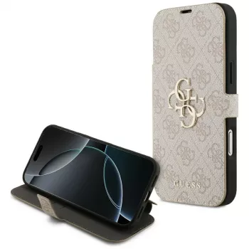 GUESS Book 4G Metal Logo folio puzdro pre iPhone 18 Pro Max / 17 Pro Max - ružová