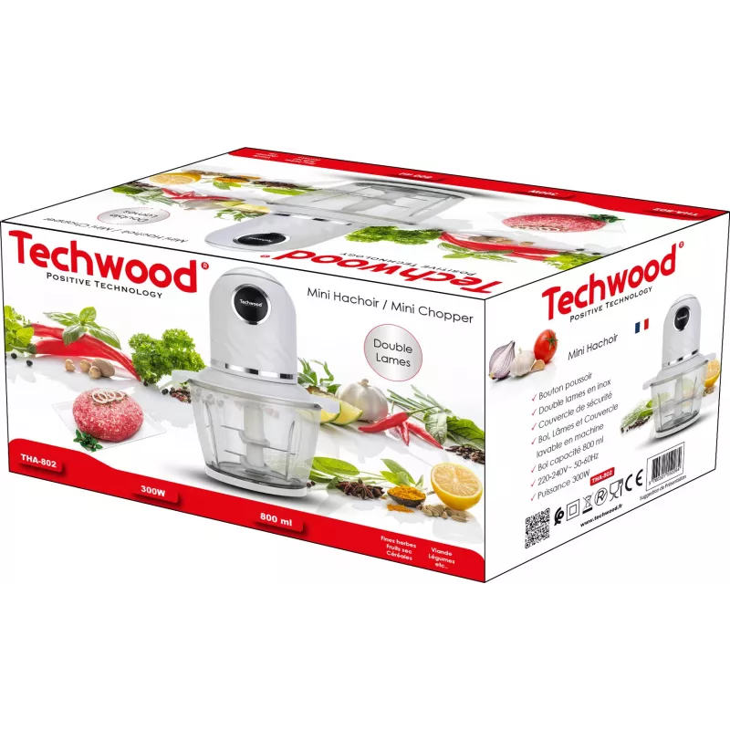 Techwood THA-802 mini kuchynský sekáč, 800 ml, 300W (THA-802)