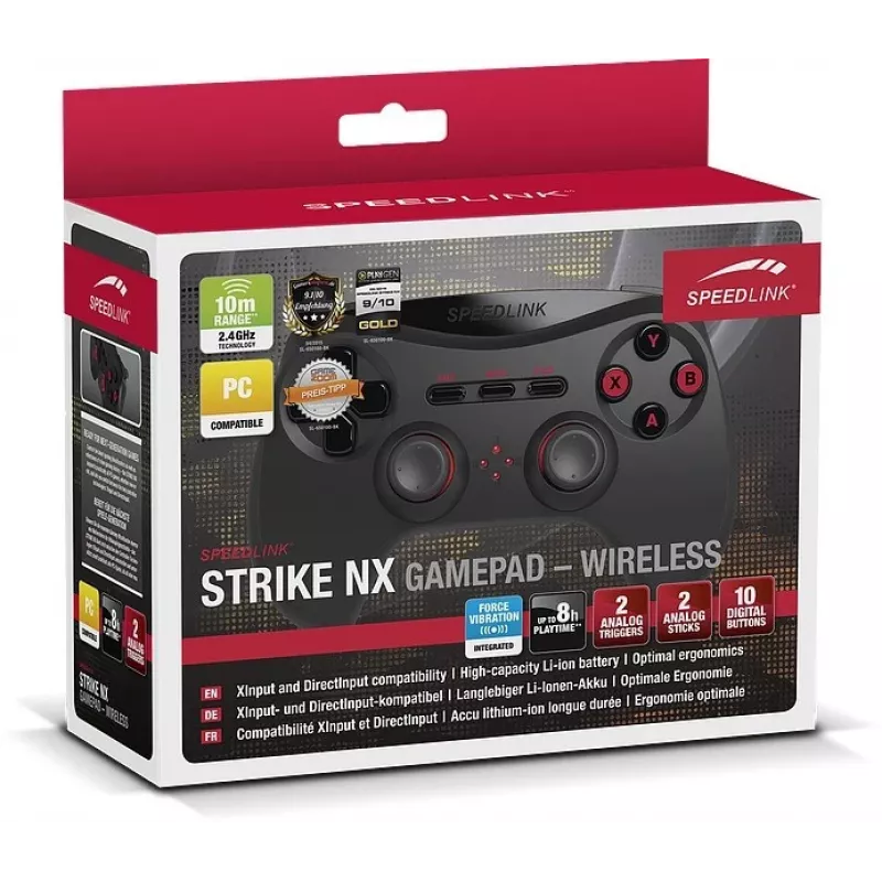 Speedlink Strike NX bezdrôtový gamepad pre PC/PS3, čierny (SL-650100-BK-01)