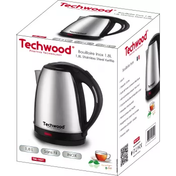Techwood TBI-1827 bezdrôtová rýchlovarná kanvica z nehrdzavejúcej ocele, 1,8 L (TBI-1827)