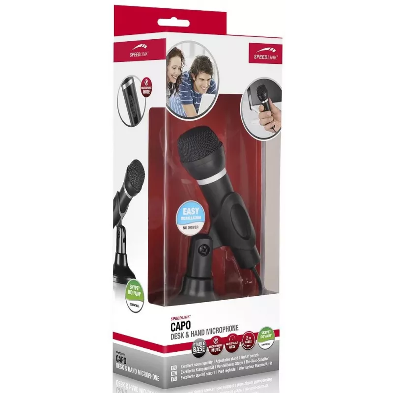 Speedlink Capo Desk & Hand mikrofón pre počítač, čierny (SL-8703-BK)