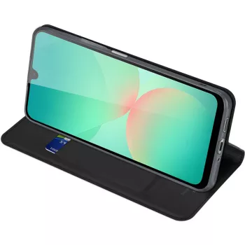 Nevox Vario Series Knižné puzdro pre Samsung Galaxy A27 5G – čierne PU kožené peňaženkové puzdro s priehradkami na karty, priehradkou na bankovky a funkciou stojana