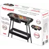 Techwood TBQ-836P Elektrický gril so stojanom, 2000W, 36,5 cm chrómový gril, čierny
