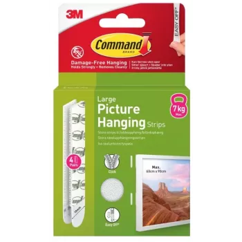3M Command lepiace pásky, veľké, 4 ks, biele (7100336547)